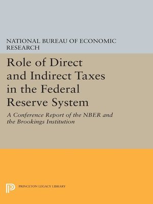 cover image of Role of Direct and Indirect Taxes in the Federal Reserve System